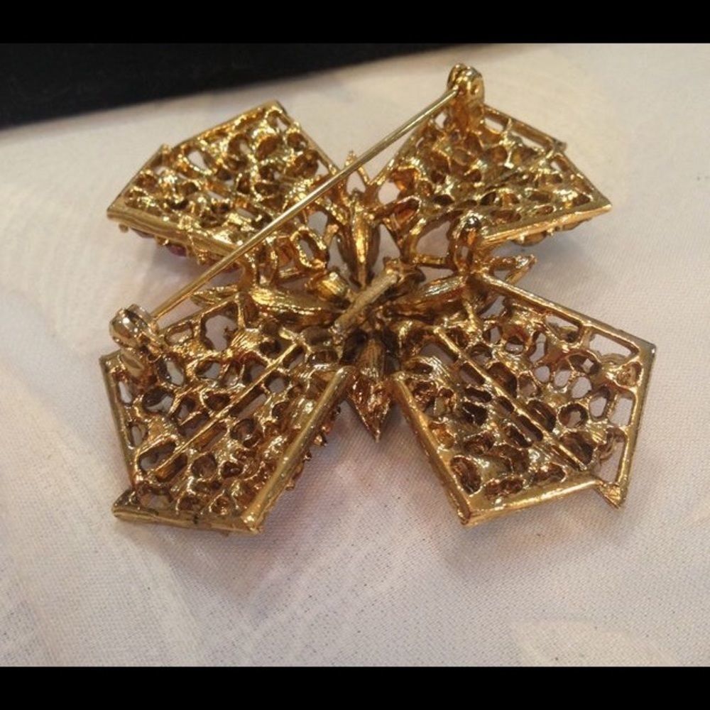 Vintage Multi-Color Rhinestone Brooch - Picture 3 of 4